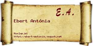 Ebert Antónia névjegykártya